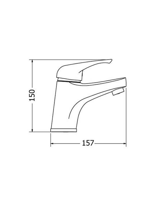Viospiral Elit Mixing Sink Faucet Silver
