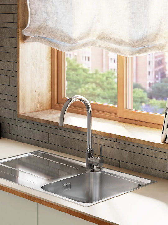Roca Mencia Kitchen Faucet Counter Chrome
