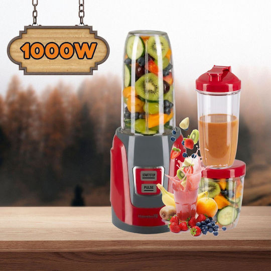 Hausberg Hausberg Mixer mit Kunststoffkanne 1 l 1000W Rote