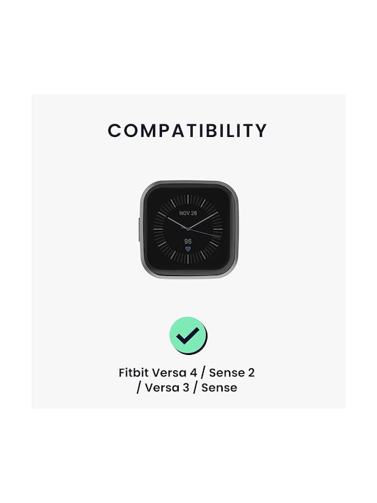 KWmobile Scrunchie Curea Tesatura Negru / Alb (Fitbit Versa 4 / Sense 2 / Versa 3) 60481.01