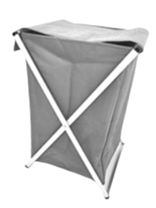 Dimitracas Collapsible Metallic Laundry Basket with Lid 34x37x58cm Grey