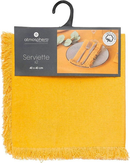Atmosphera Maha Kitchen Towel Made of 100% Cotton in Yellow Colour 40x40cm 2 Pieces Atmosphera Maha Kitchen Towel Made of 100% Cotton in Yellow Colour 40x40cm 2 Pieces