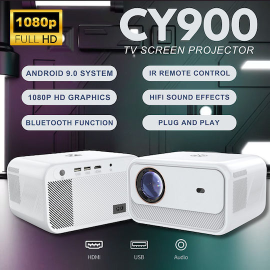 TN-CY900 Projector LCD Λάμπας LED με Ενσωματωμένα Ηχεία
