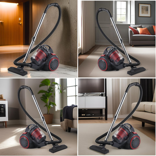 Cheffinger CF-VCC.3 Staubsauger 1500W Beutellos 3Es Rot