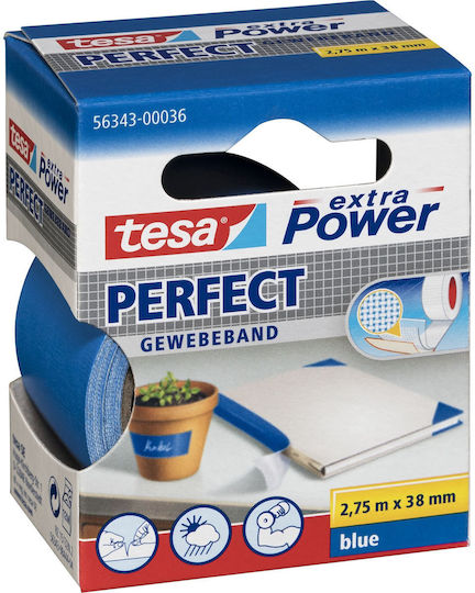 Tesa Tesa Extra Power Perfect Gewebeband 2,75m 38mm Blau Tesa Tesa Extra Power Perfect Gewebeband 2,75m 38mm Blau