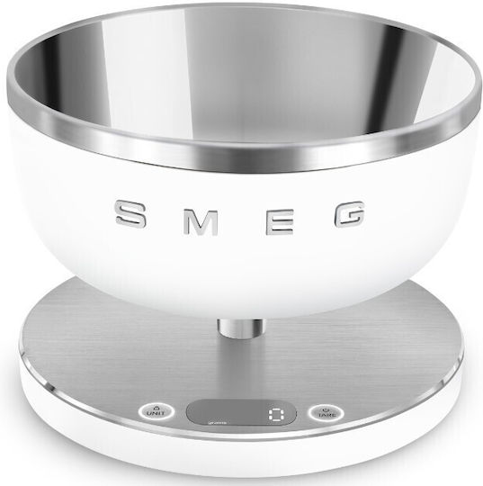 Smeg Дигитална Кухненска Везна С Контейнер До 5кг Бяла