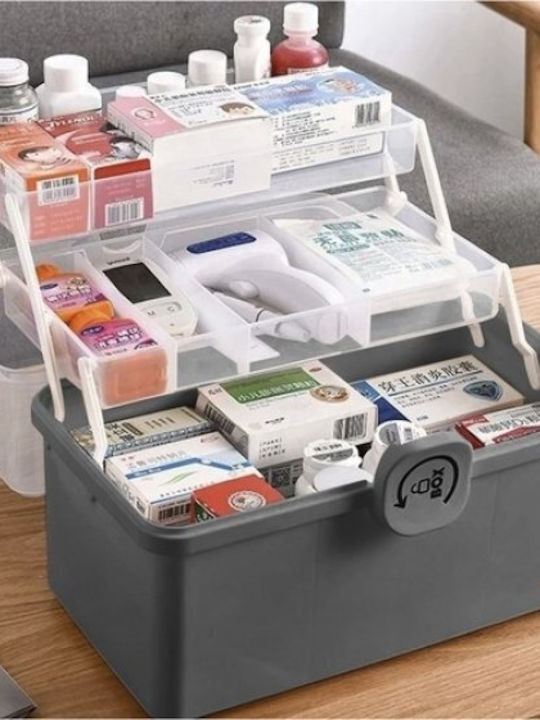 Ruhhy Plastic Storage Box with Lid Gray 32x22.5x19cm 1pcs