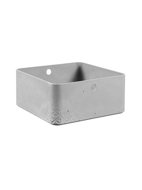Curver Beton Πλαστικό Κουτί Αποθήκευσης Γκρι 12.5x12.5x28cm