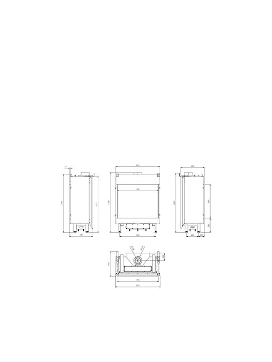 Kratki Leo 76 62 G31 37 MBAR Kaminofen Gas Warmluft 5.1kW Gerade mit fester Tür