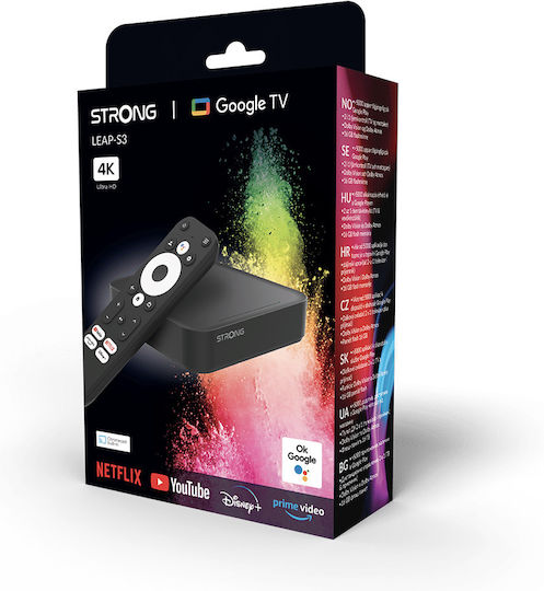 Strong TV-Box LEAP-S3 4K UHD mit WiFi 2GB RAM und 16GB Speicherplatz mit Betriebssystem Android 11.0 und Google Assistant