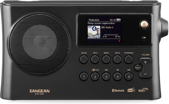 Sangean WFR-28 Φορητό Ραδιόφωνο με Bluetooth και USB Μαύρο