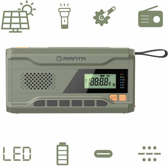 Manta RDI401G Solar cu USB Verde