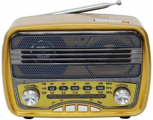 Meier M-166BT Retro Επιτραπέζιο Ραδιόφωνο Επαναφορτιζόμενο με USB Κίτρινο