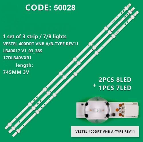 Vestel 40" LED Backlight Μπάρες 17DLB40VXR1