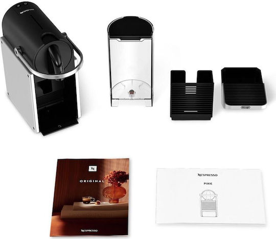De'Longhi Pixie Kapsel-Kaffeemaschine Nespresso Druck 19bar mit Milchaufschäumer Silber