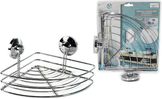 ArteLibre Colțar Montat pe perete Raft Baie Metal 28x20.5x11.5cm Argintie