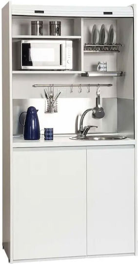 Silver Silver Office 105 Polycuzinetă 105x65x209cm White