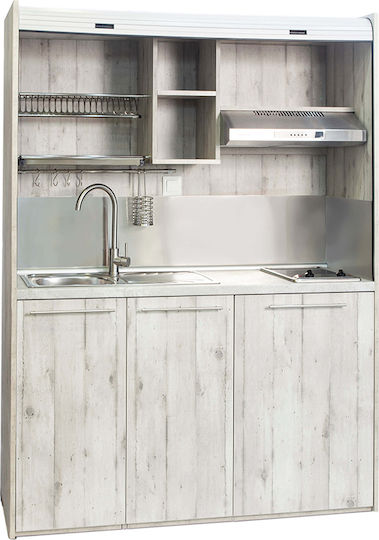 Silver ΚΣ160 Πολυκουζινάκι με Αριστερή Γούρνα 160x65x209cm Wenge