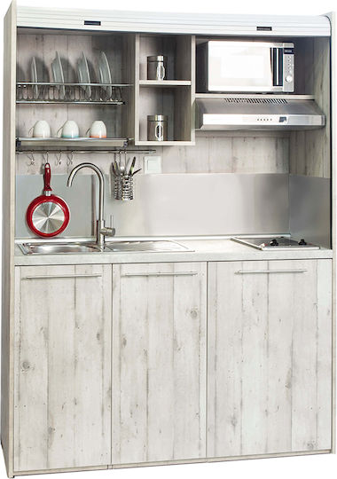 Silver ΚΣ160 Πολυκουζινάκι με Αριστερή Γούρνα 160x65x209cm Λευκό