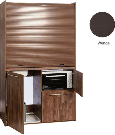 Silver Silver Kitchenette with Left Sink Bowl 125x65x209cm Wenge