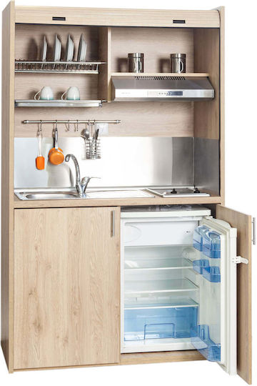 Silver ΚΣ125 Πολυκουζινάκι με Αριστερή Γούρνα 125x65x209cm Κερασί