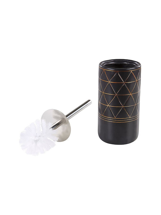 Beliani Ceramic Bathroom Accessory Set Black 5pcs