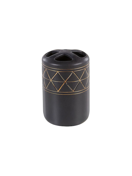 Beliani Ceramic Bathroom Accessory Set Black 5pcs