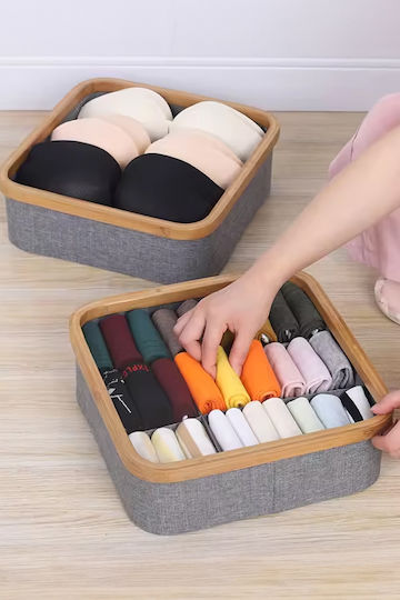 General Trade Fabric Storage Case for Underwear in Gray Color 30x30x9cm 1pcs