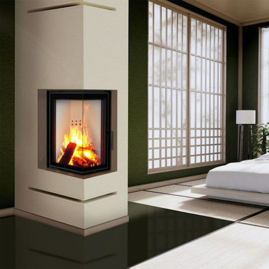 Kratki Corner Fireplace Air Shutter White 56x56x6cm