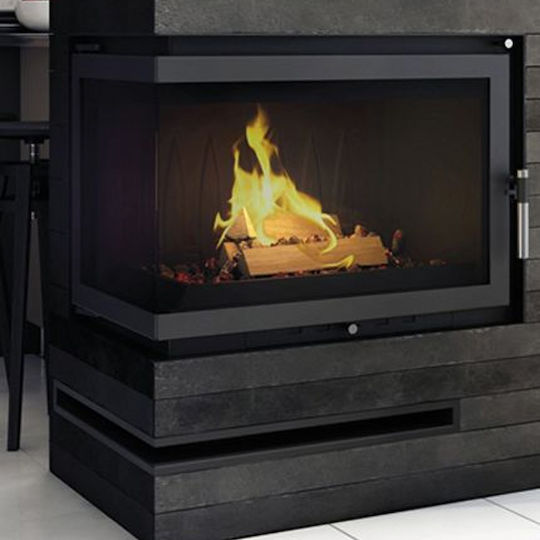 Kratki Corner Fireplace Air Shutter Black 40x60x6cm