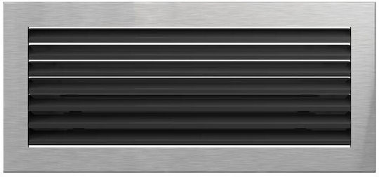 Kratki 37SZ Fresh Ορθογώνια Περσίδα Τζακιού 37x17cm Inox