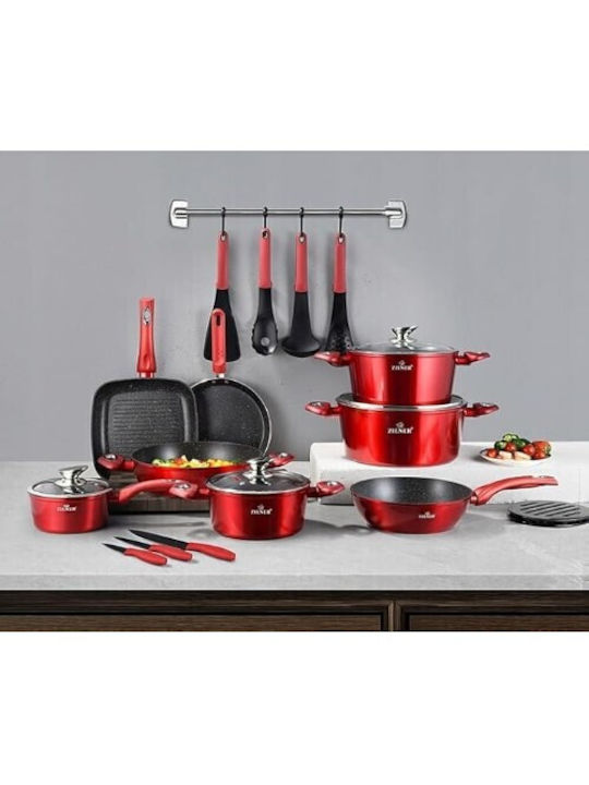 Zilner Set de vase de gătit din aluminiu cu strat ceramic 3buc