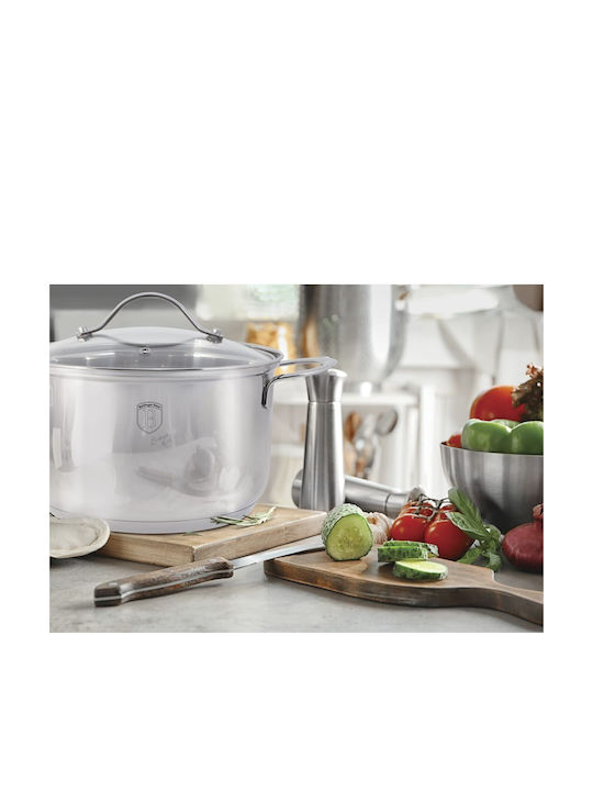 Berlinger Haus Silver Jewellery Collection Cookware Set of Stainless Steel with No Coating Silver 12pcs