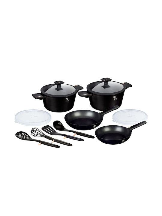 Berlinger Haus Monaco Collection Cookware Set Made of Aluminum Black with Non-stick Interior Coating 4 Pieces