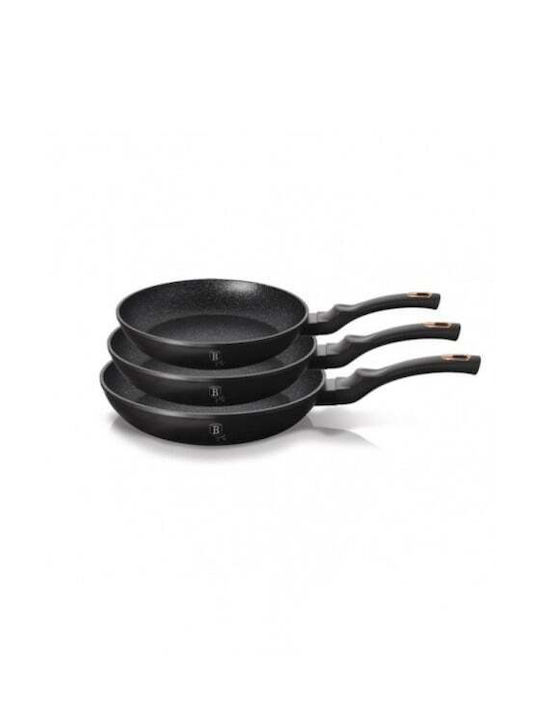 Berlinger Haus Black Rose Collection Pans Set of Aluminum with Non-stick Coating 3pcs