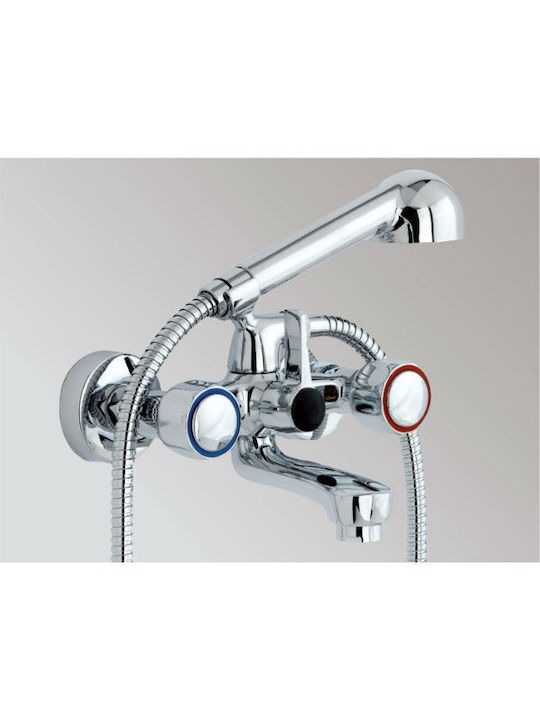 Teorema Iris Mixing Bathtub Shower Faucet Complete Set Silver