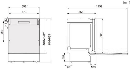 Gorenje Vollintegrierter Geschirrspüler für 16 Gedecke B59.8xH81.6cm