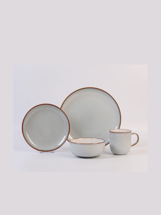 Cryspo Trio White Ceramic Dinnerware Set 20pcs