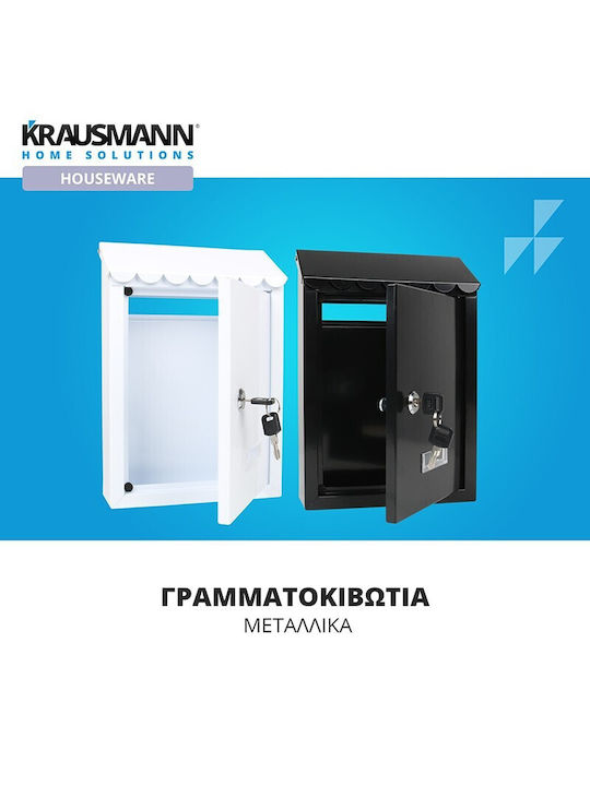 Krausmann Outdoor Mailbox Metallic in White Color 30x7x30cm