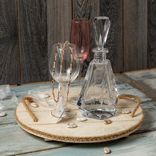 Wedding Tray made of Wood Beige 1pcs Wedding Tray made of Wood Beige 1pcs