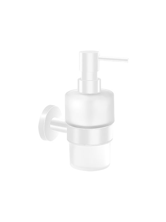 Sanco Corner Επιτοίχιο Dispenser Γυάλινο White Mat