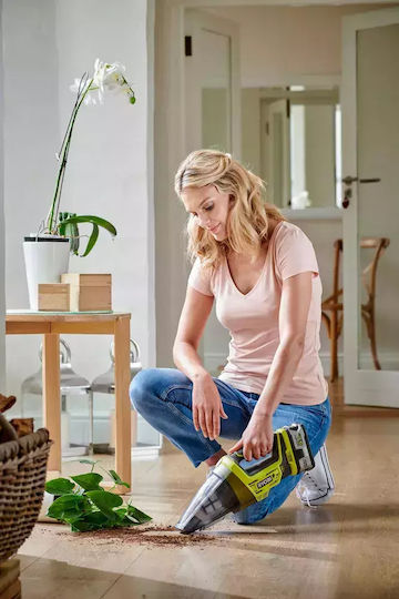 Ryobi R18HV-0 Επαναφορτιζόμενο Σκουπάκι Χειρός Χωρίς Φορτιστή και Μπαταρία Κίτρινο