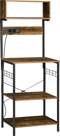 HomCom HomCom Metallisches Küchenregal Mit 4 Ebenen Braune 60x42x153cm