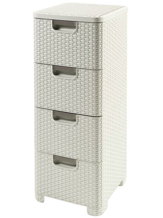 Curver Пластмасова Чекмеджиера С 4 Позиции Бяла 33x38x79см