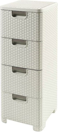 Curver Συρταριέρα Πλαστική 4 Θέσεων Λευκή 33x38x79cm