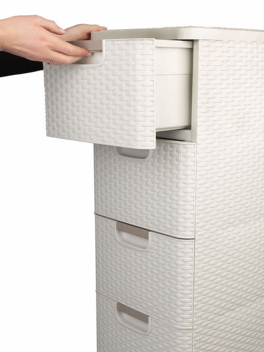 Curver Пластмасова Чекмеджиера С 4 Позиции Бяла 33x38x79см
