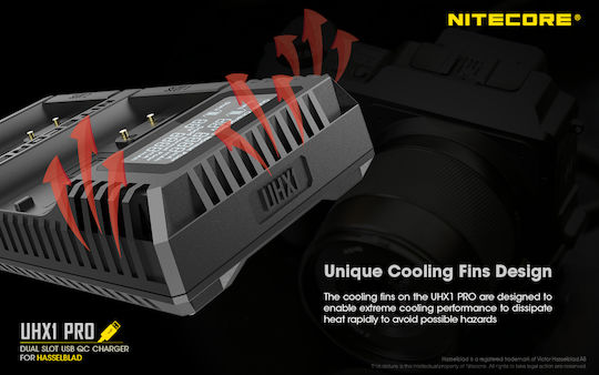 NiteCore Dublu Încărcător de baterii UHX1 Pro Compatibil cu Hasselblad