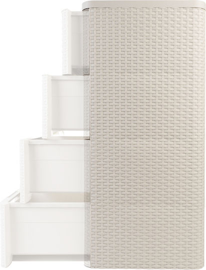 Curver Συρταριέρα Πλαστική 4 Θέσεων Λευκή 33x38x79cm