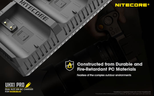 NiteCore Dublu Încărcător de baterii UHX1 Pro Compatibil cu Hasselblad