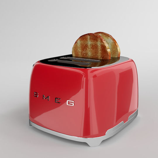 Smeg Toaster 4 Slots 2000W Red